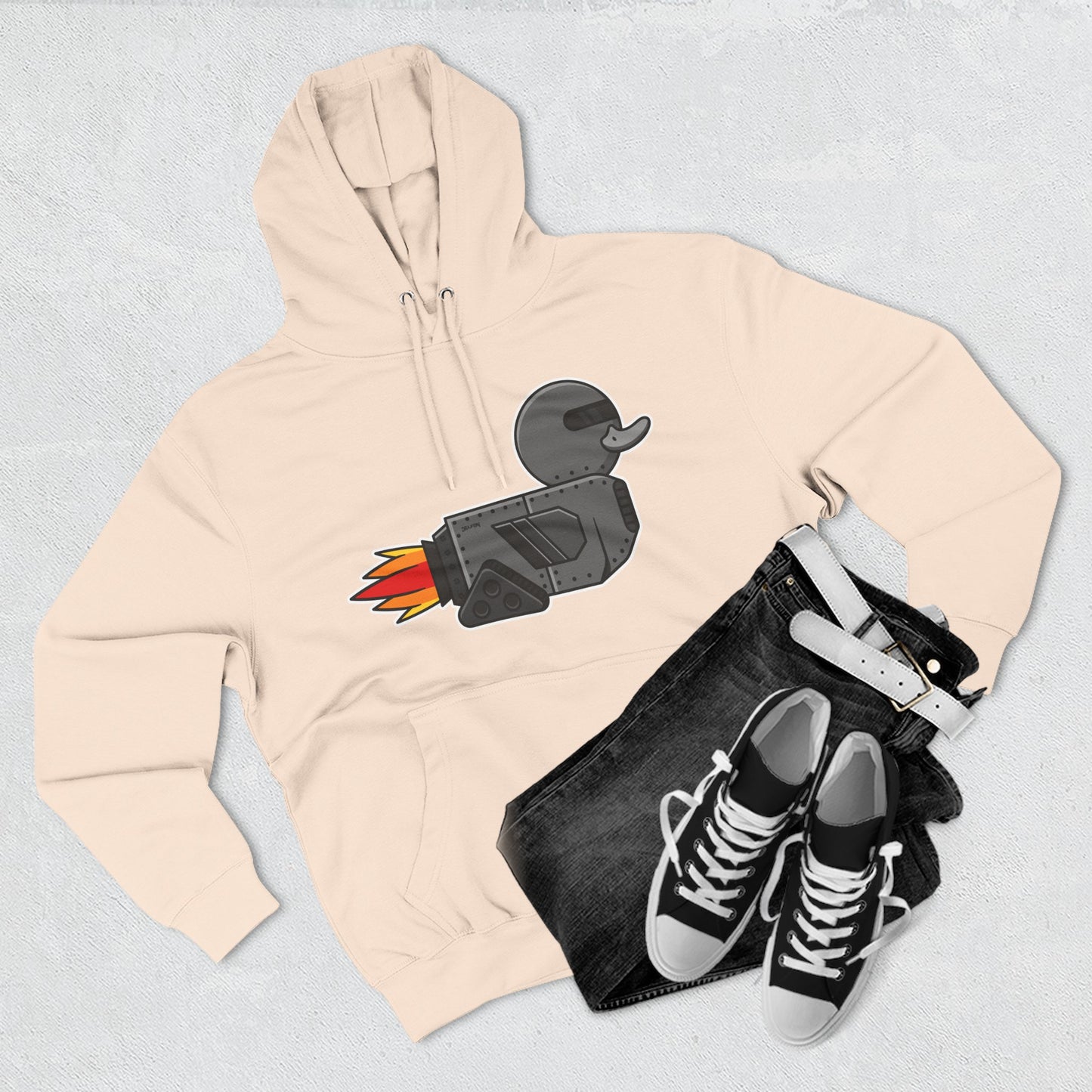Three-Panel Fleece Hoodie (Robot Duck)