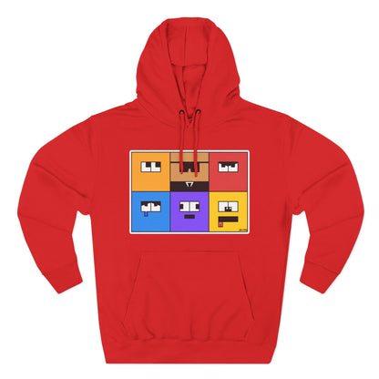 Three-Panel Fleece Hoodie (Emotion Blocks)