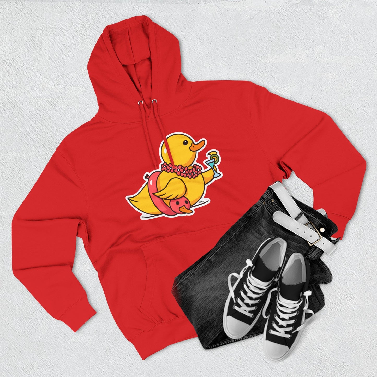 Three-Panel Fleece Hoodie (Tropical Duck)