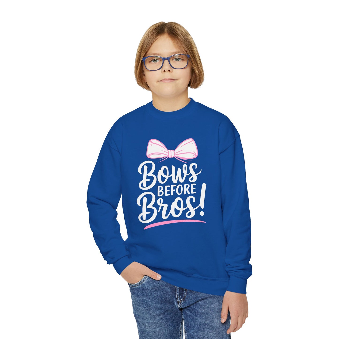 Youth Crewneck Sweatshirt (Bows before Bros)