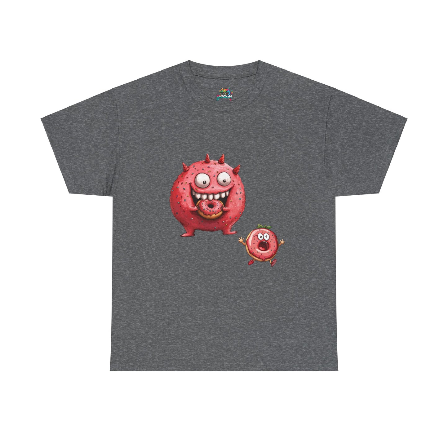 Unisex Heavy Cotton Tee (Donut Monster eating Donut)