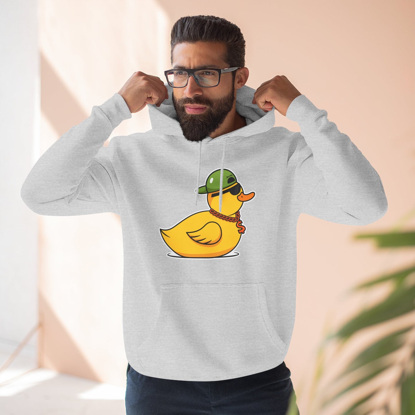 Three-Panel Fleece Hoodie (Gangster Duck)