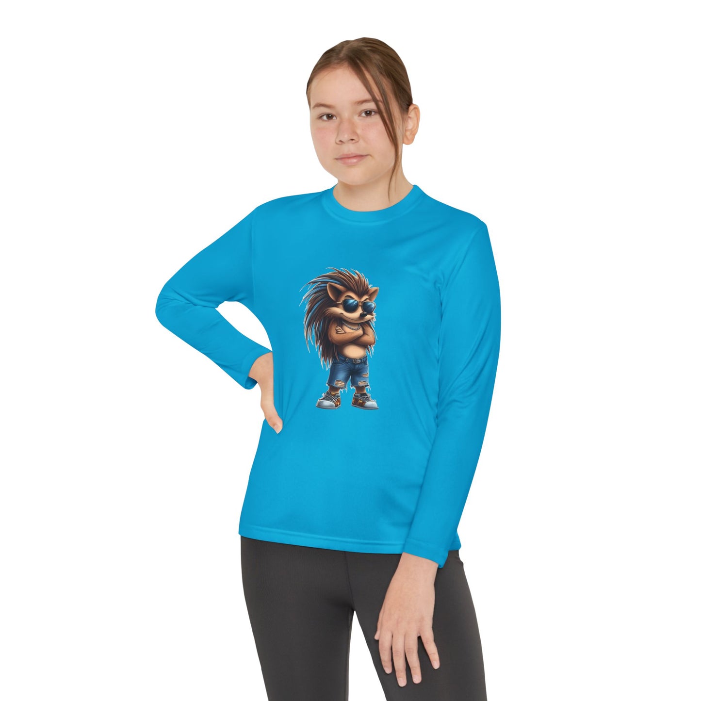 Youth Long Sleeve Competitor Tee (Cool Hedgehog)