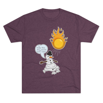 Unisex Tri-Blend Crew Tee (Melting Snowman)