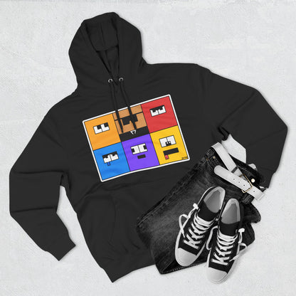 Three-Panel Fleece Hoodie (Emotion Blocks)