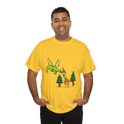 Unisex Heavy Cotton Tee (Flaming Dragon)