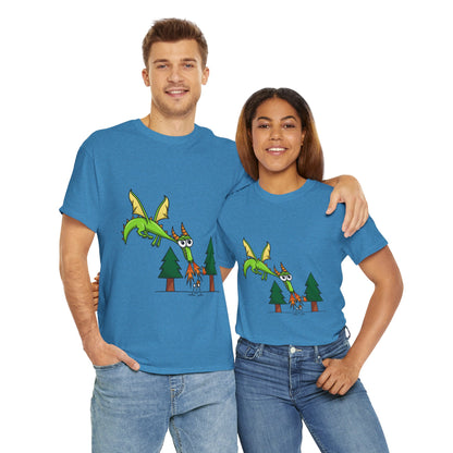Unisex Heavy Cotton Tee (Flaming Dragon)