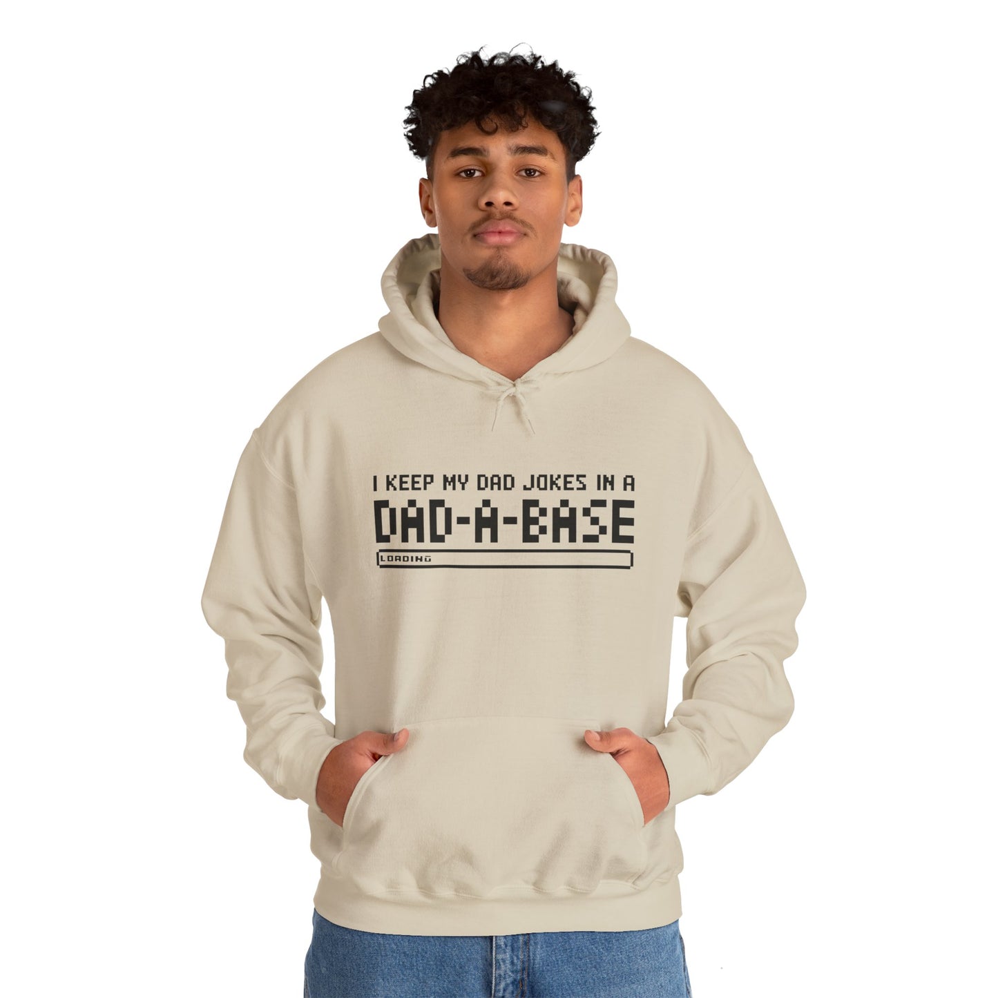 Dad Jokes Hoodie - Unisex Heavy Blend™ Sweatshirt (Keep my Jokes in a Dad-A-Base)