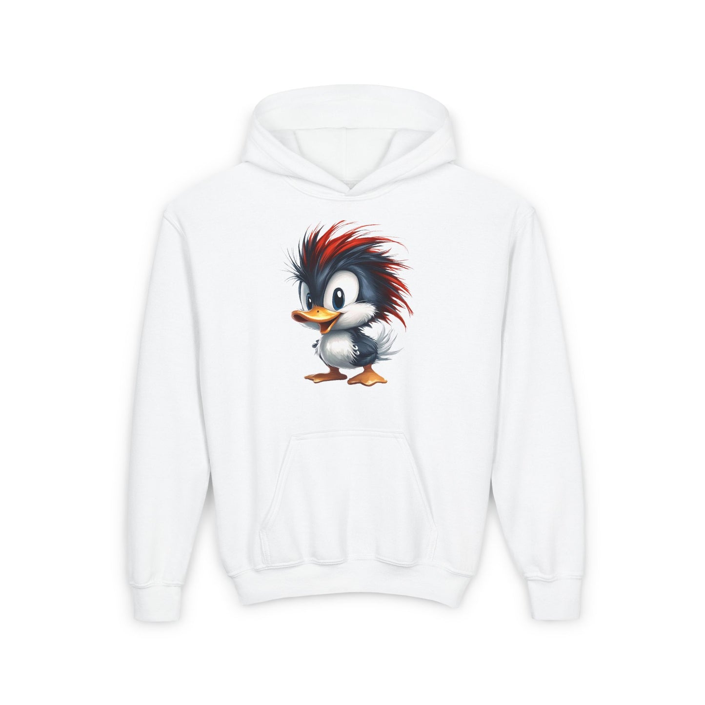 Youth Heavy Blend Hooded Sweatshirt (Red Hair Duck)