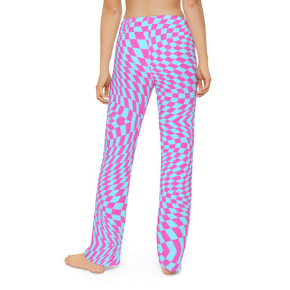 Kids Lounge Pants (Aqua-Pink Pixels)