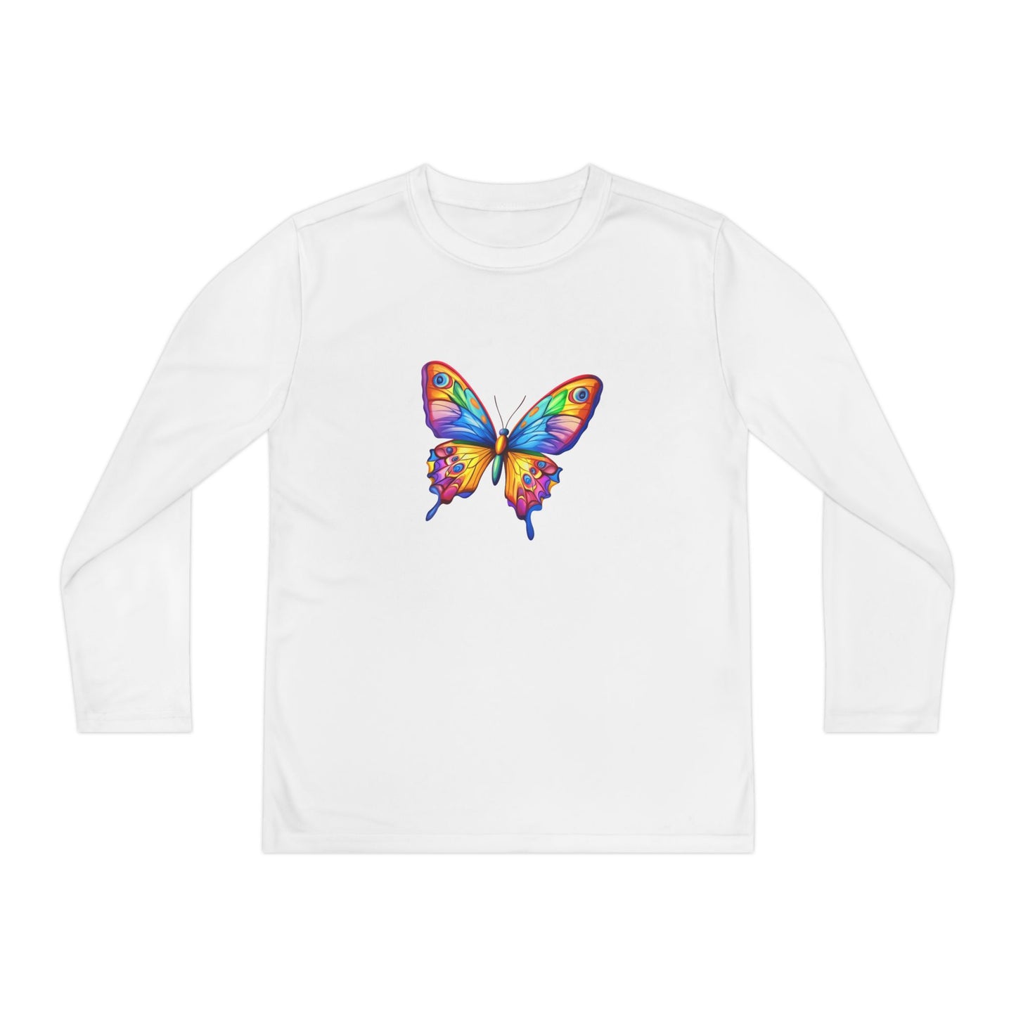 Youth Long Sleeve Competitor Tee (Colorful Butterfly)