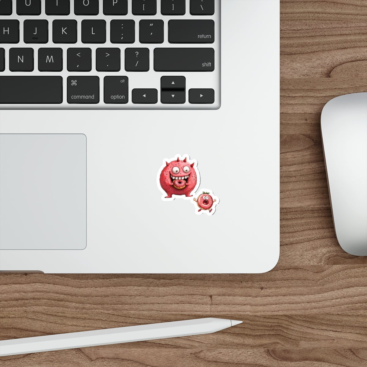 Die-Cut Stickers | Vibrant Art for Personalization (Donut Monster eating Donut)