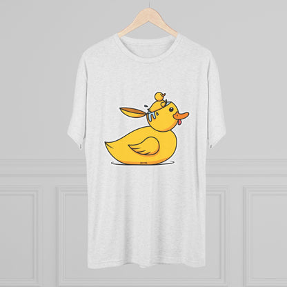 Unisex Tri-Blend Crew Tee (Duck Bird Brain)