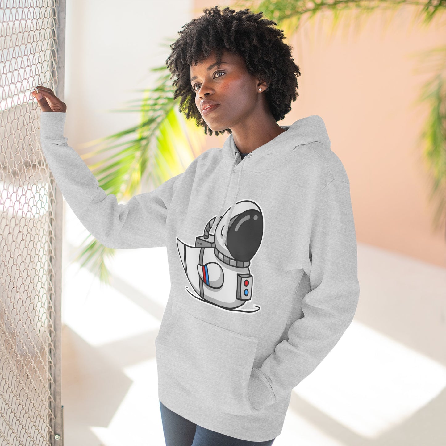 Three-Panel Fleece Hoodie (Astronaut Duck)
