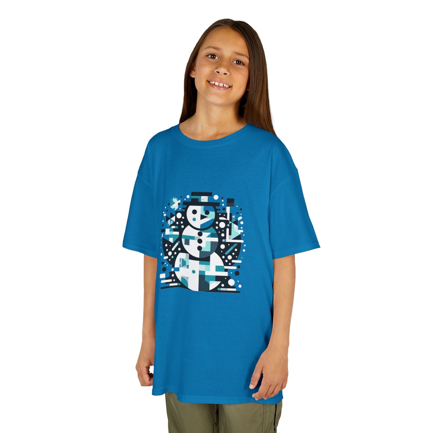 Kids Heavy Cotton T-Shirt (Abstract Snowman)