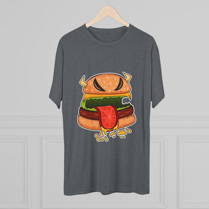 Unisex Tri-Blend Crew Tee (Cheeseburger Monster)
