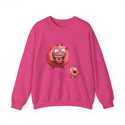 Unisex Heavy Blend™ Crewneck Sweatshirt (Donut Monster eating Donut)