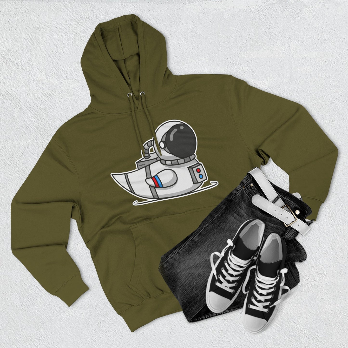 Three-Panel Fleece Hoodie (Astronaut Duck)