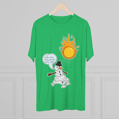 Unisex Tri-Blend Crew Tee (Melting Snowman)