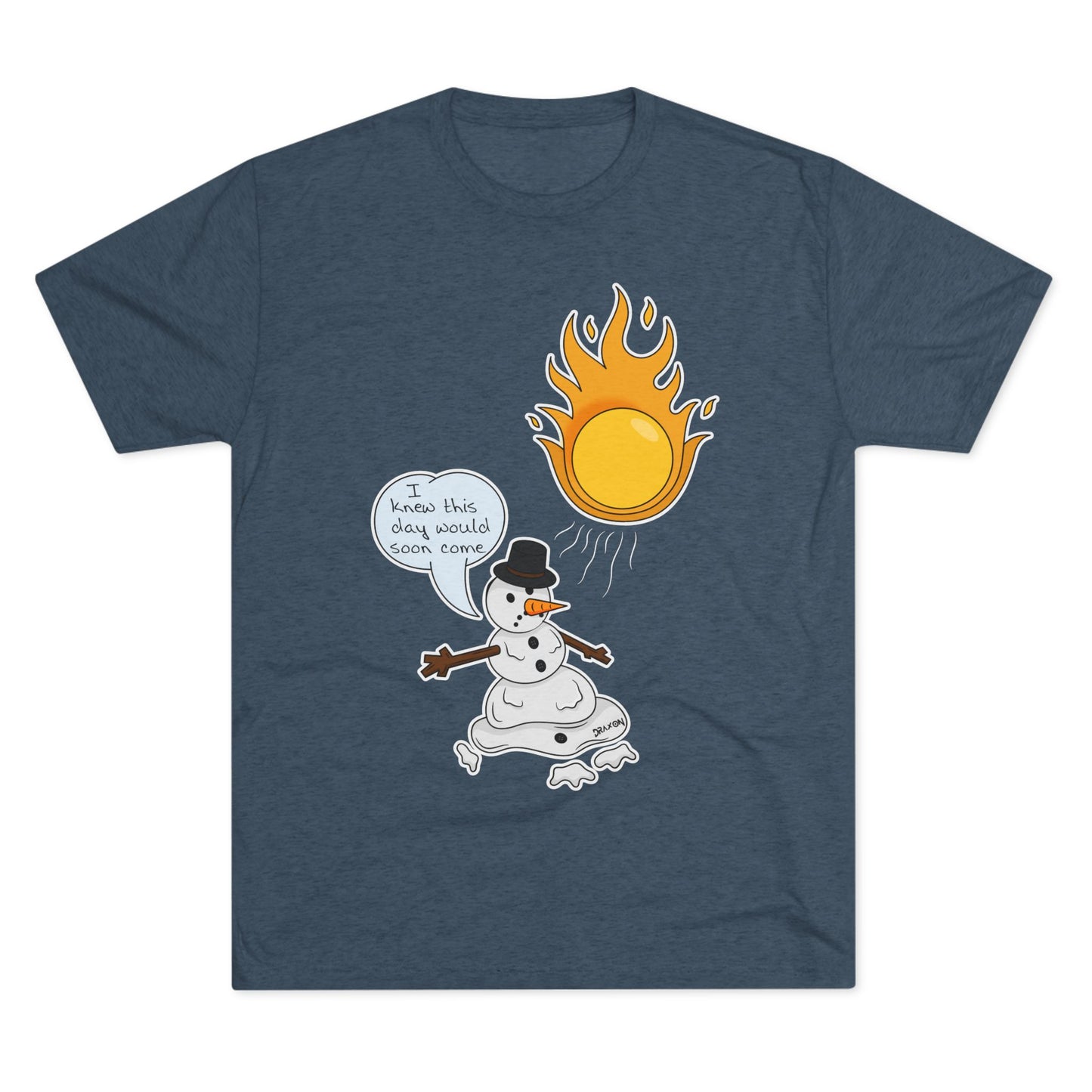 Unisex Tri-Blend Crew Tee (Melting Snowman)