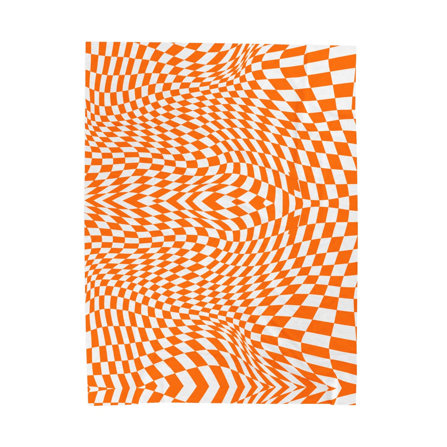 Velveteen Plush Blanket (Orange Pixels)