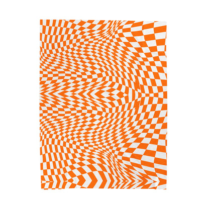 Velveteen Plush Blanket (Orange Pixels)