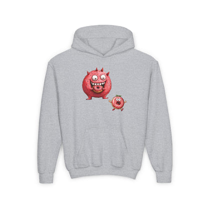 Youth Heavy Blend Hooded Sweatshirt (Donut Monster eating Donut)