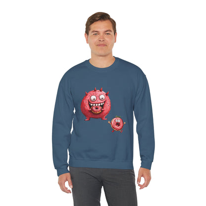 Unisex Heavy Blend™ Crewneck Sweatshirt (Donut Monster eating Donut)