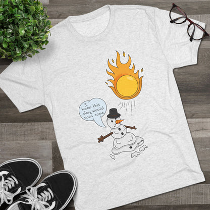 Unisex Tri-Blend Crew Tee (Melting Snowman)