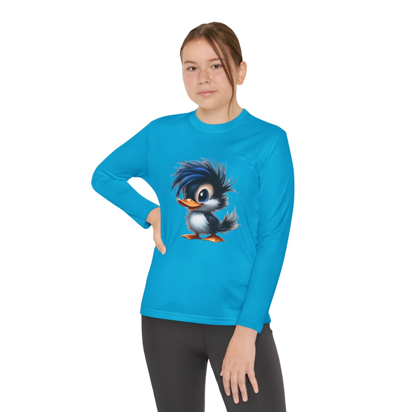 Youth Long Sleeve Competitor Tee (Blue Hair Duck)