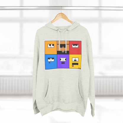 Three-Panel Fleece Hoodie (Emotion Blocks)