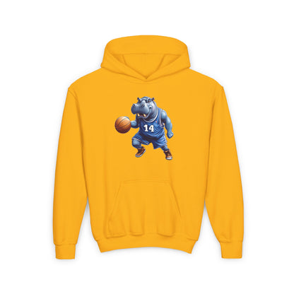 Youth Heavy Blend Hooded Sweatshirt (Hippo Baller)