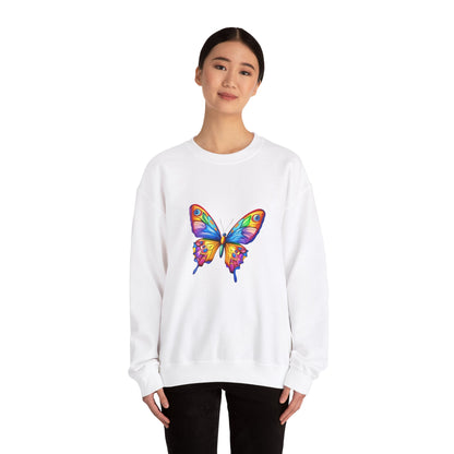 Unisex Heavy Blend™ Crewneck Sweatshirt (Colorful Butterfly)