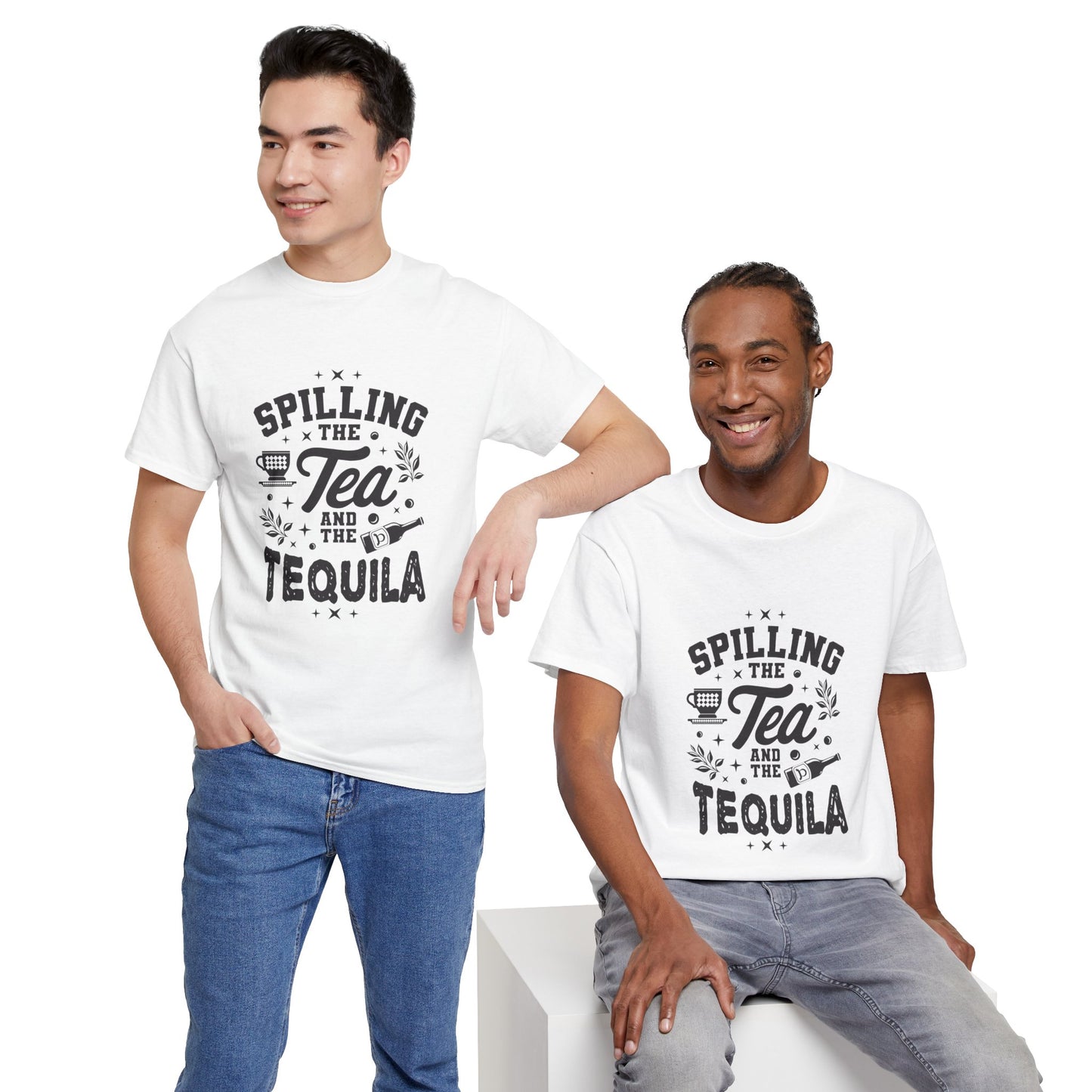 Unisex Heavy Cotton Tee (Spill Tea & Tequila)