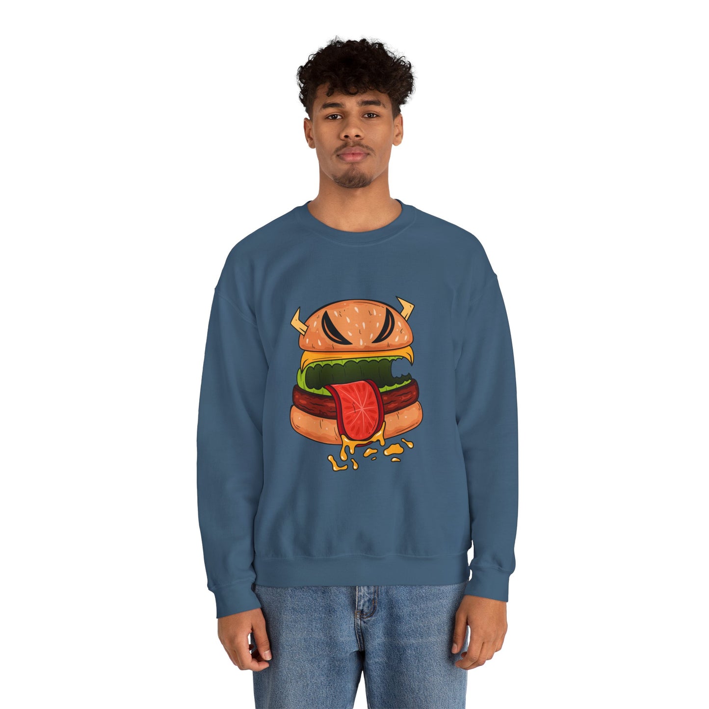 Unisex Heavy Blend™ Crewneck Sweatshirt (Cheeseburger Monster)