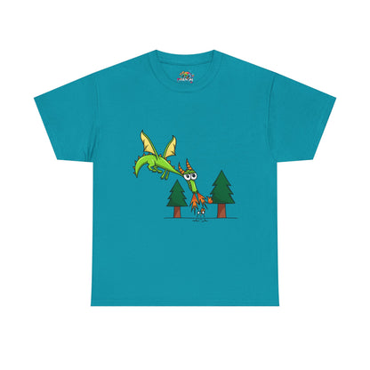 Unisex Heavy Cotton Tee (Flaming Dragon)