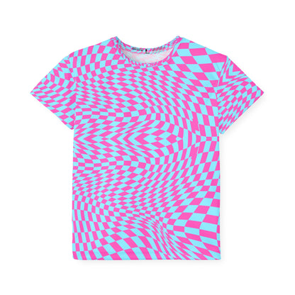 Kids Sports Jersey (Aqua-Pink Pixels)