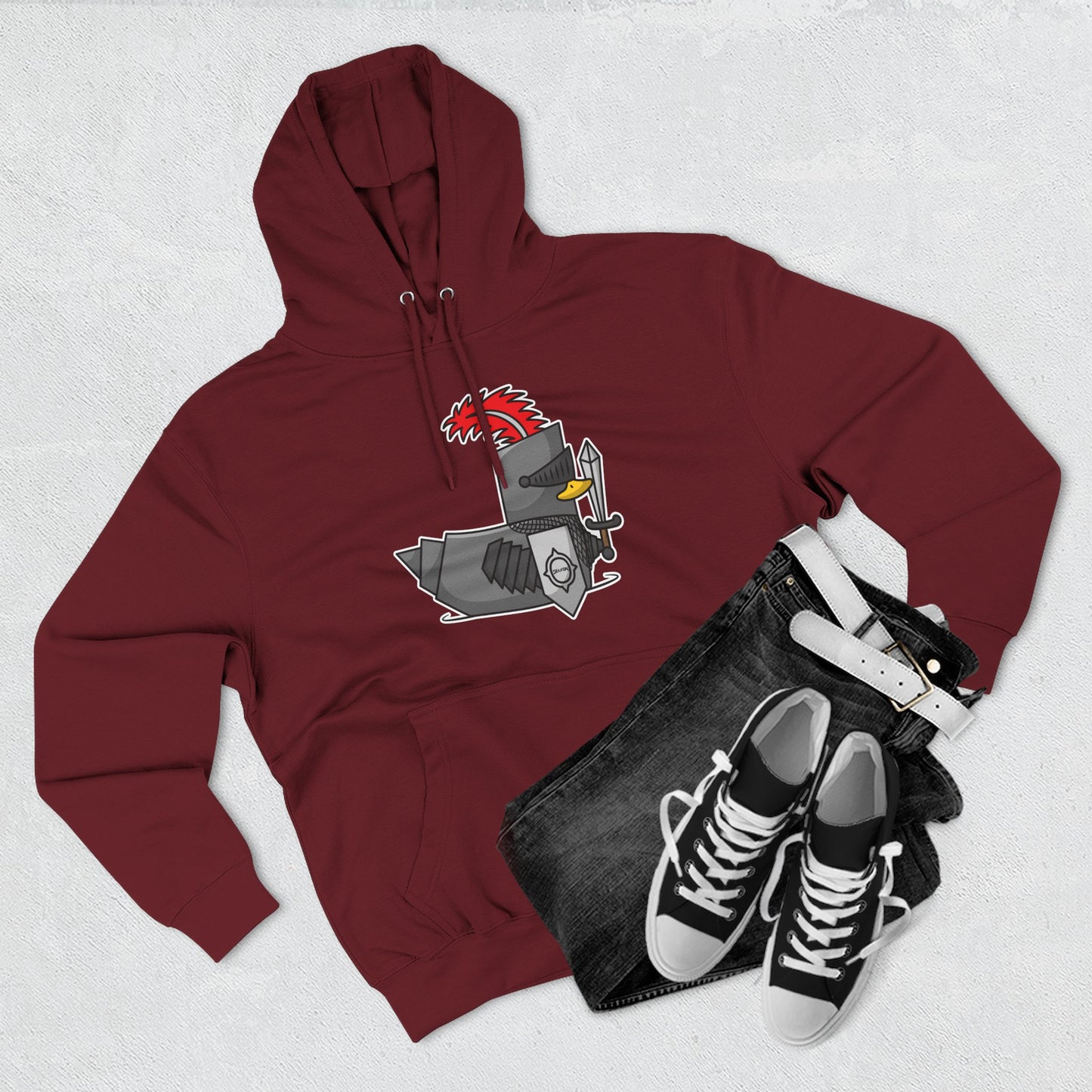 Three-Panel Fleece Hoodie (Knight Duck)