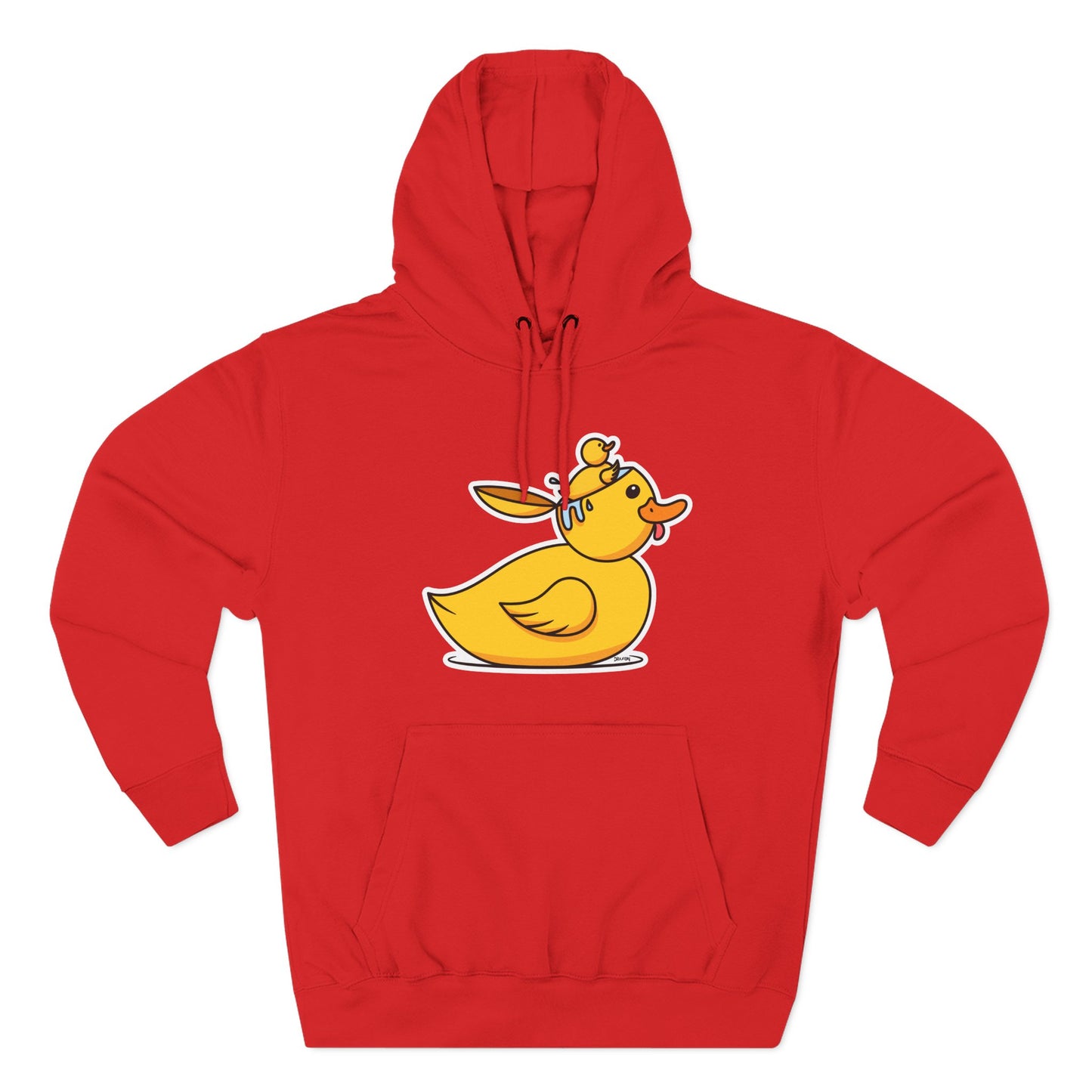 Three-Panel Fleece Hoodie (Duck Bird Brain)
