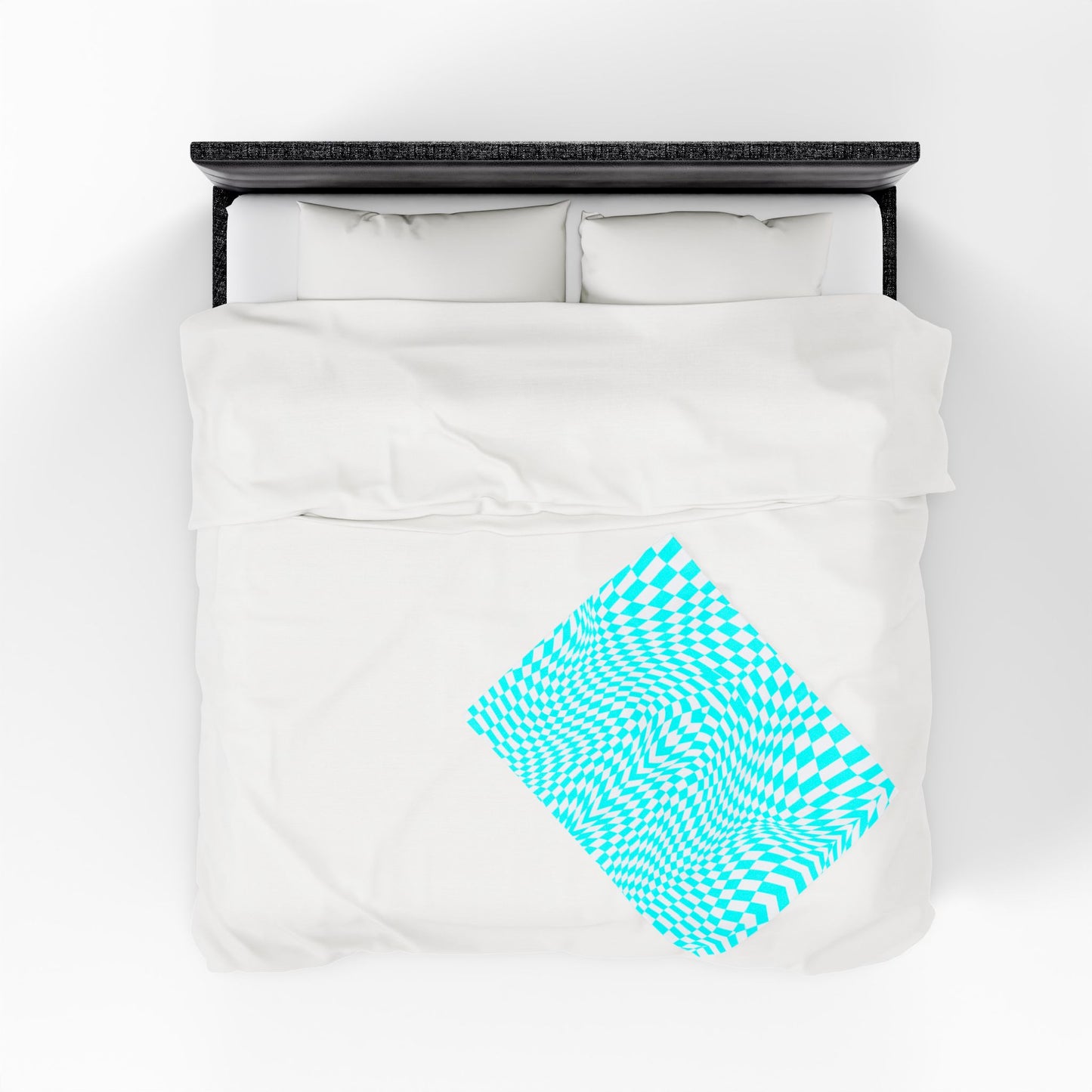 Velveteen Plush Blanket (Turquoise pixels)