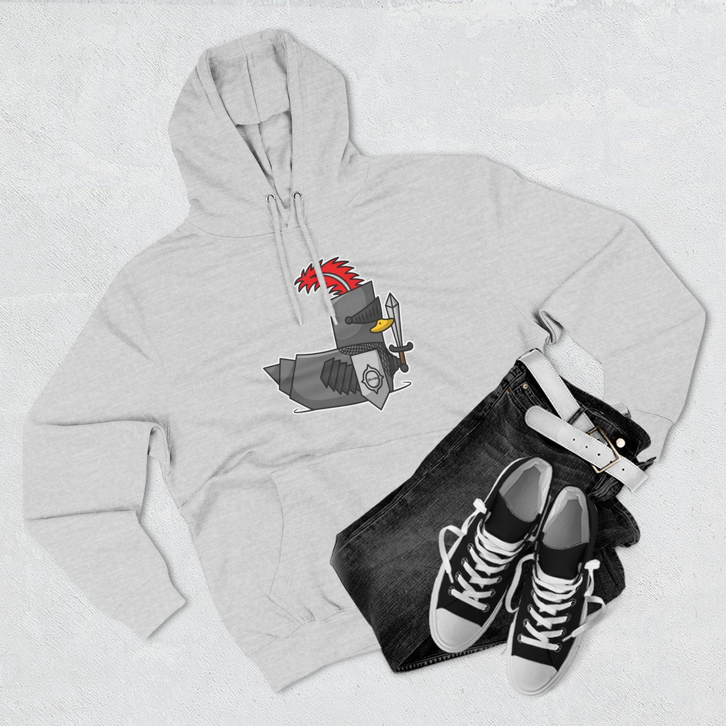 Three-Panel Fleece Hoodie (Knight Duck)