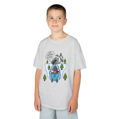 Kids Heavy Cotton T-Shirt (I'm not made for this - Snowmobiler)