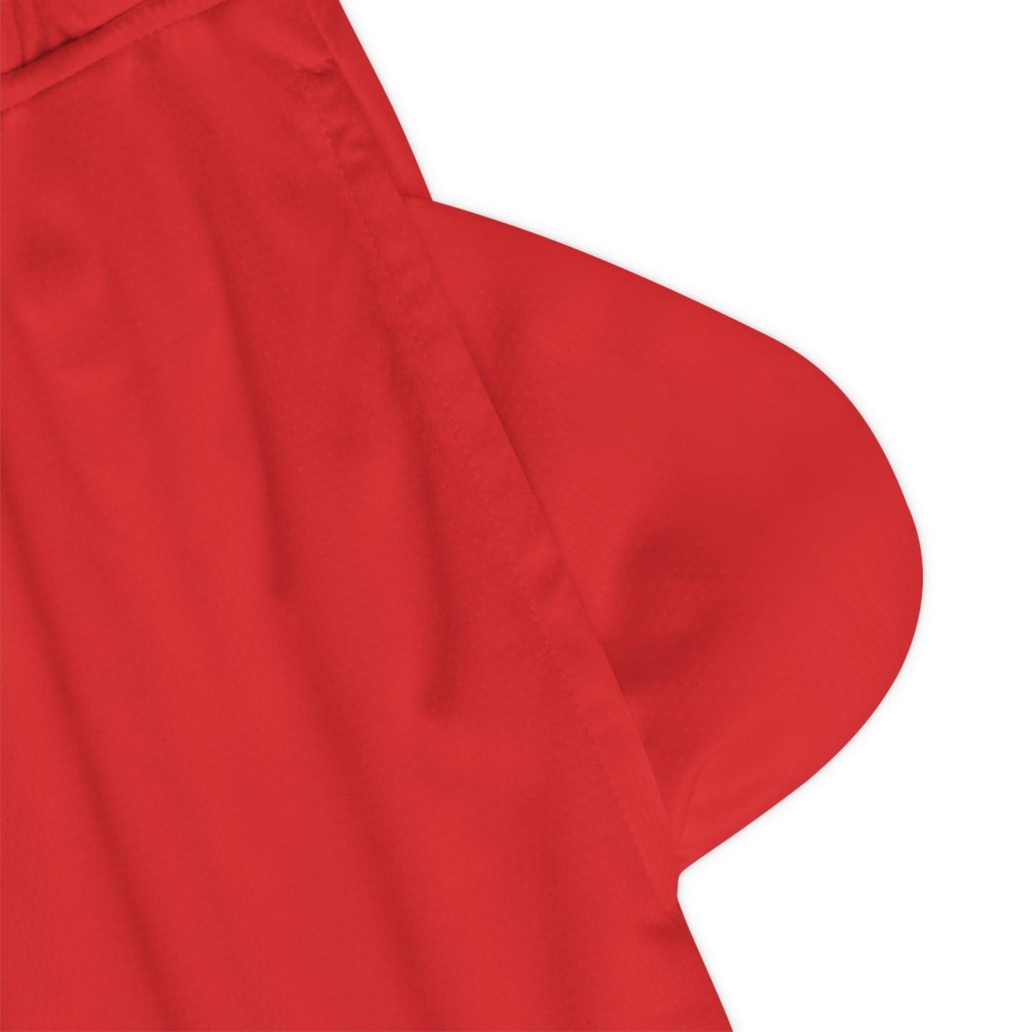 Red Basketball Rib Shorts (AOP)