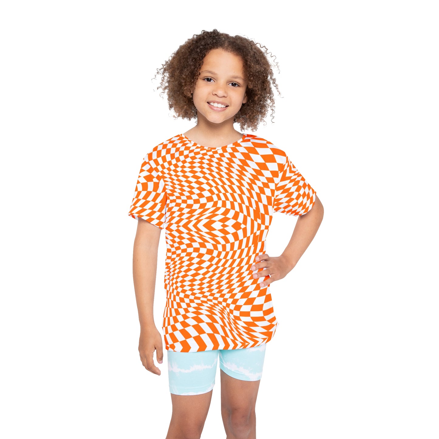 Kids Sports Jersey (Orange Pixels)