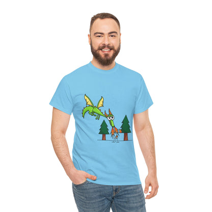 Unisex Heavy Cotton Tee (Flaming Dragon)