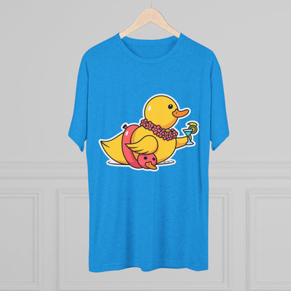 Unisex Tri-Blend Crew Tee (Tropical Duck)