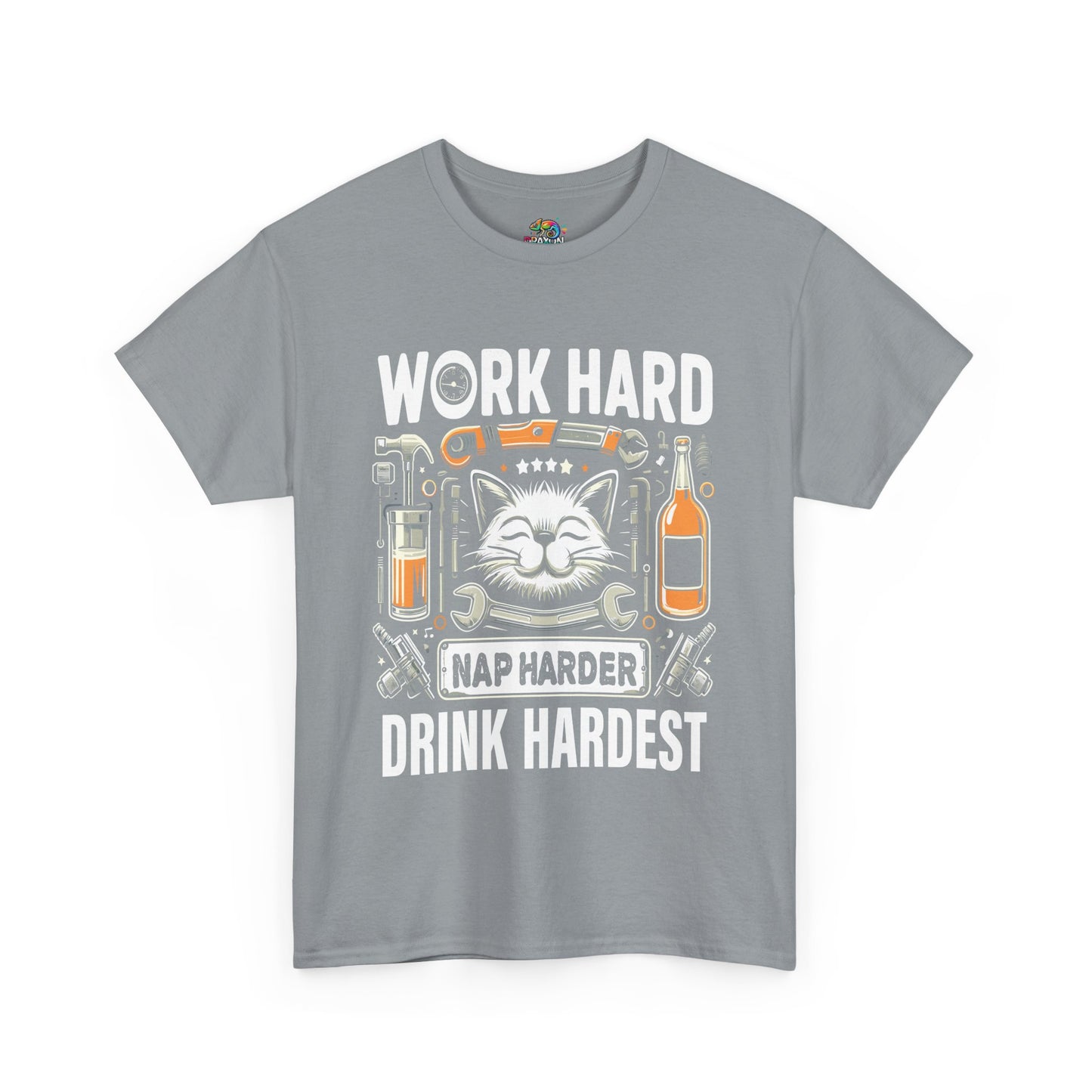 Unisex Heavy Cotton Tee (Work, Nap & Drink Hard)