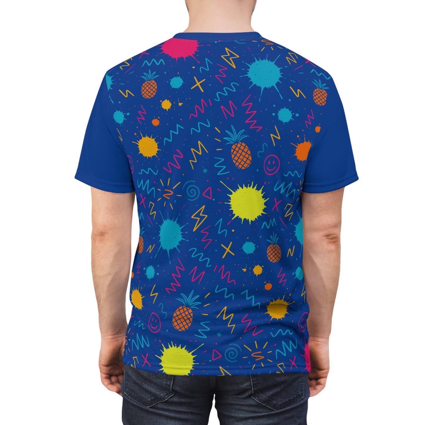 Unisex Cut & Sew Tee (Pineapple Scribble)