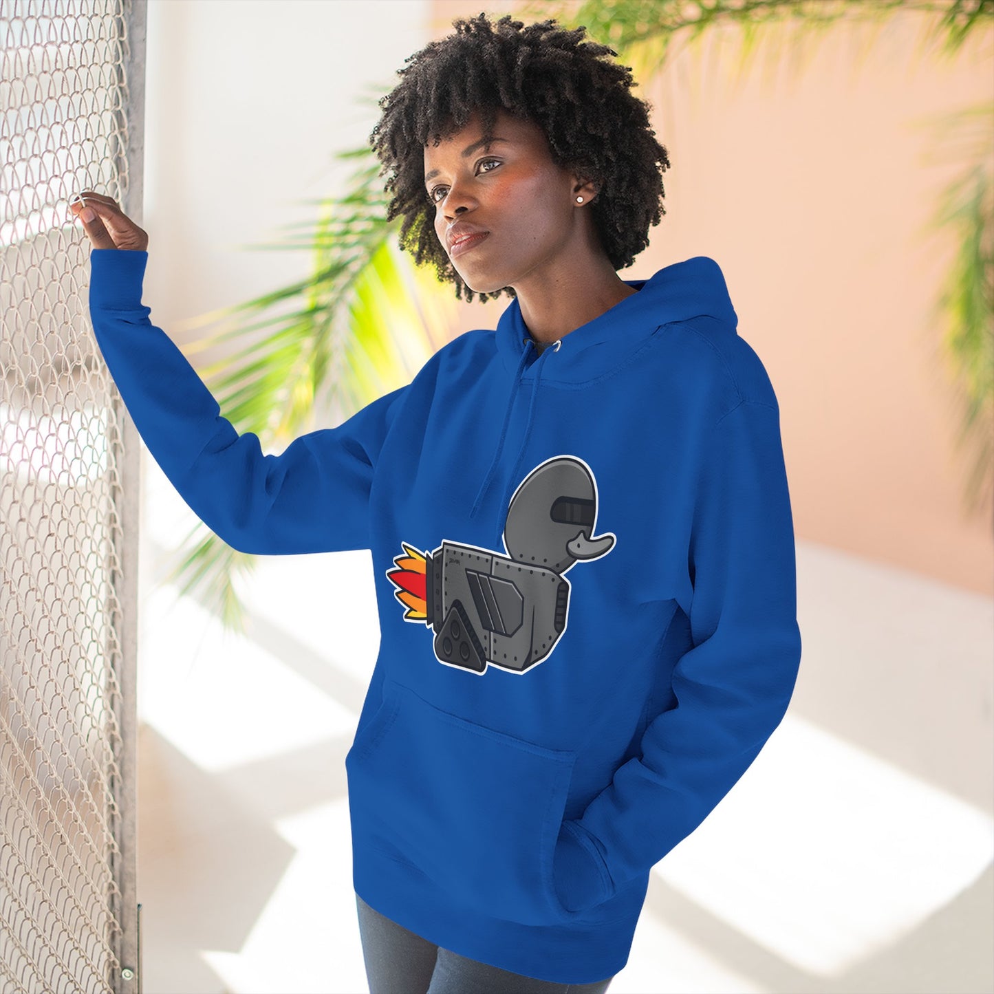 Three-Panel Fleece Hoodie (Robot Duck)