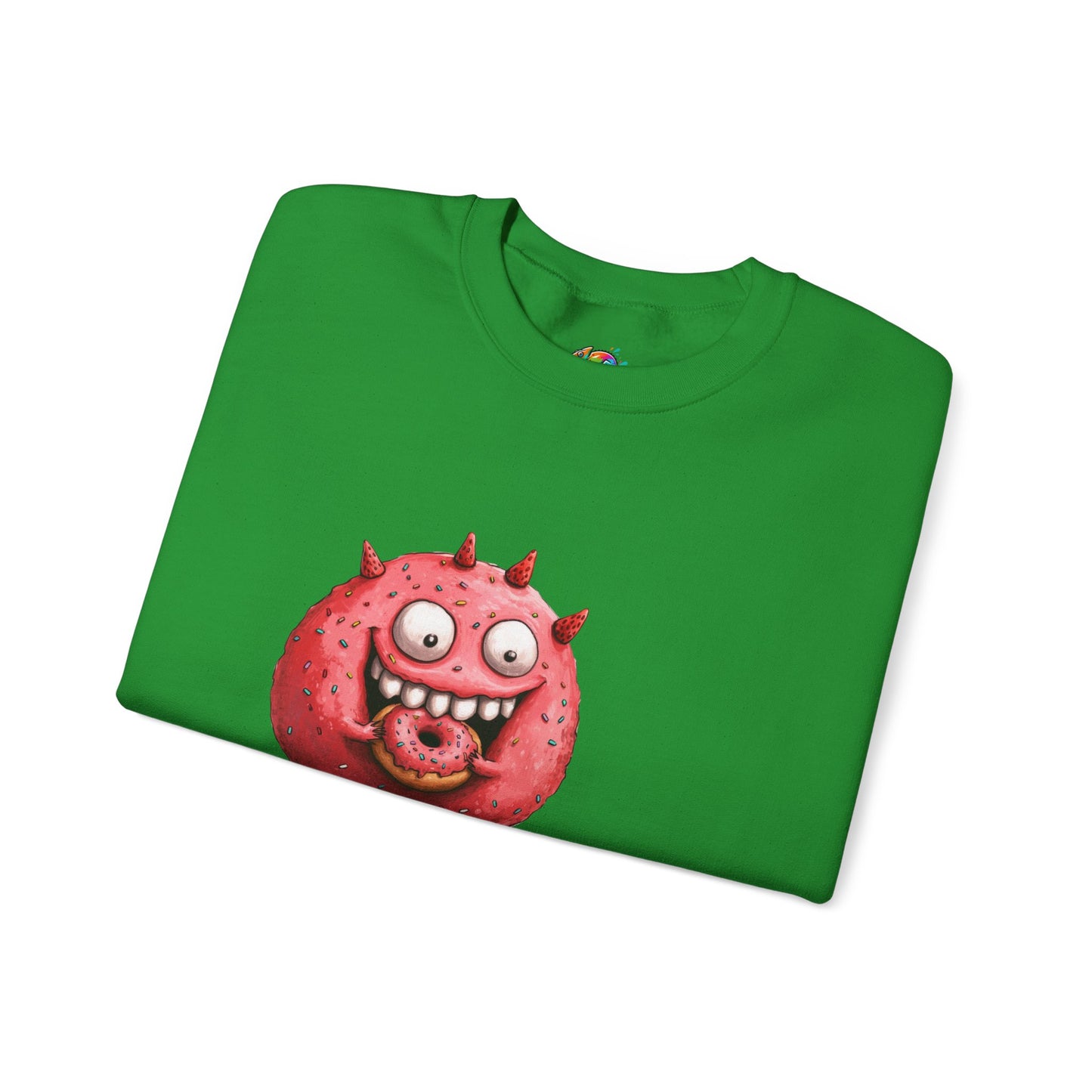 Unisex Heavy Blend™ Crewneck Sweatshirt (Donut Monster eating Donut)